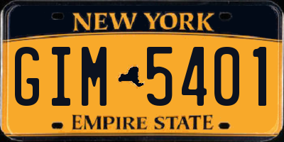 NY license plate GIM5401