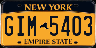 NY license plate GIM5403