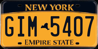 NY license plate GIM5407