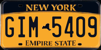 NY license plate GIM5409