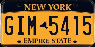 NY license plate GIM5415