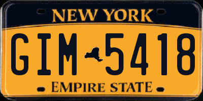 NY license plate GIM5418