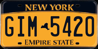 NY license plate GIM5420
