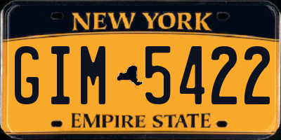 NY license plate GIM5422