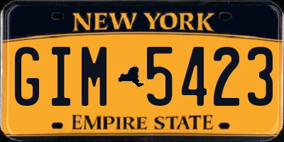 NY license plate GIM5423
