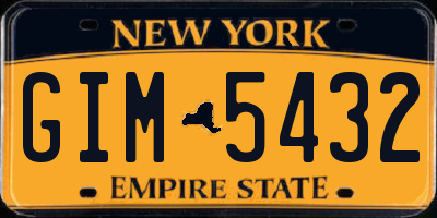 NY license plate GIM5432