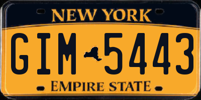 NY license plate GIM5443