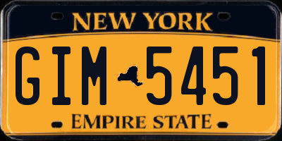 NY license plate GIM5451