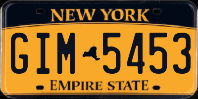 NY license plate GIM5453