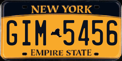 NY license plate GIM5456
