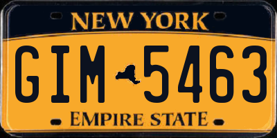 NY license plate GIM5463
