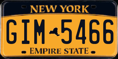 NY license plate GIM5466