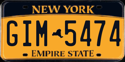 NY license plate GIM5474