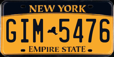 NY license plate GIM5476