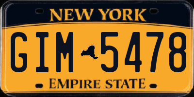 NY license plate GIM5478