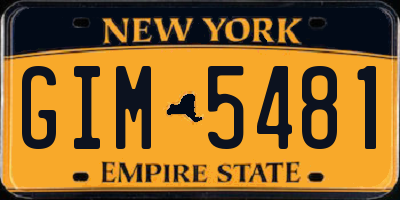 NY license plate GIM5481
