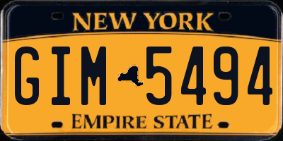 NY license plate GIM5494
