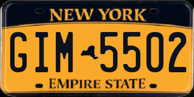 NY license plate GIM5502