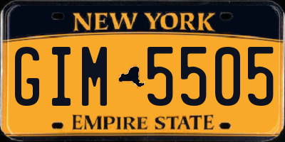 NY license plate GIM5505