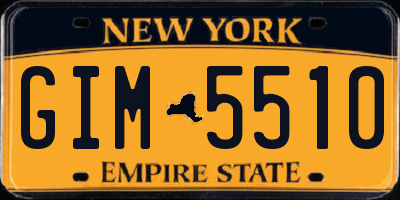 NY license plate GIM5510