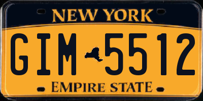 NY license plate GIM5512