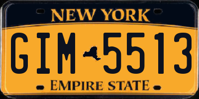 NY license plate GIM5513