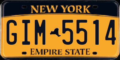NY license plate GIM5514