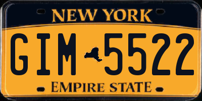 NY license plate GIM5522