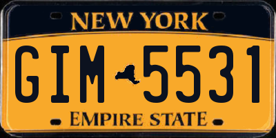 NY license plate GIM5531