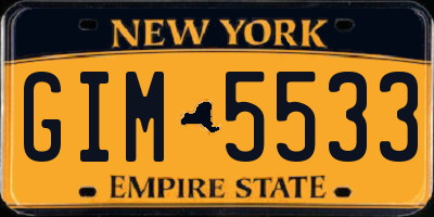 NY license plate GIM5533