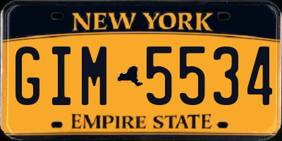 NY license plate GIM5534