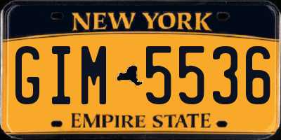 NY license plate GIM5536