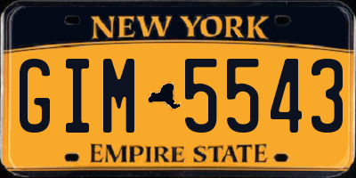 NY license plate GIM5543