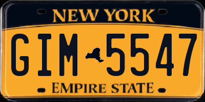 NY license plate GIM5547