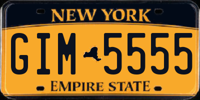 NY license plate GIM5555