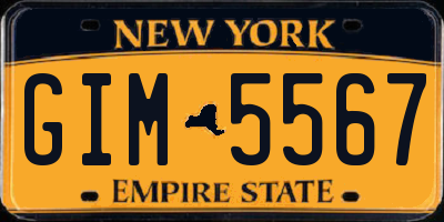 NY license plate GIM5567