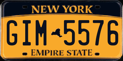NY license plate GIM5576