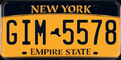 NY license plate GIM5578