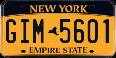 NY license plate GIM5601