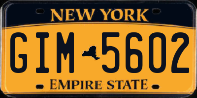 NY license plate GIM5602