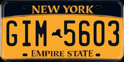 NY license plate GIM5603