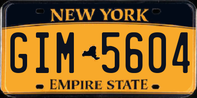 NY license plate GIM5604
