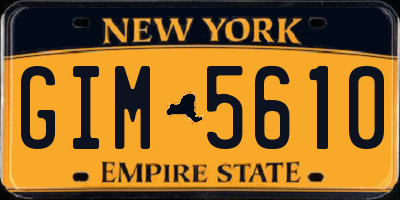 NY license plate GIM5610