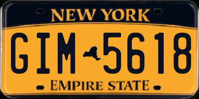 NY license plate GIM5618