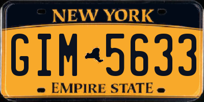 NY license plate GIM5633