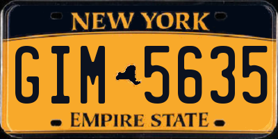 NY license plate GIM5635