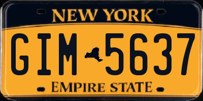 NY license plate GIM5637