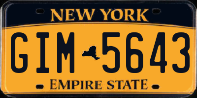 NY license plate GIM5643