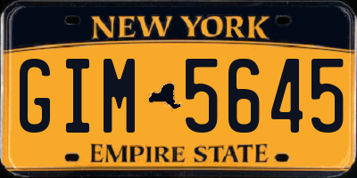 NY license plate GIM5645