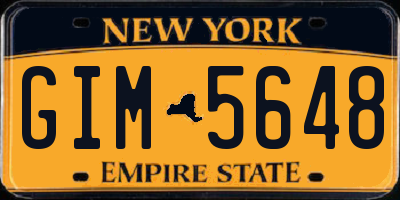 NY license plate GIM5648